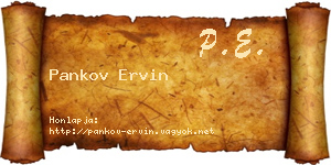 Pankov Ervin névjegykártya